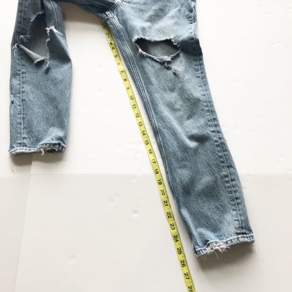 ABERCROMBIE High Rise Mom Jeans Ripped Distressed Straight Leg Womens 26 - Picture 10 of 11